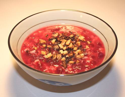 Rote Rüben Congee mit Kren