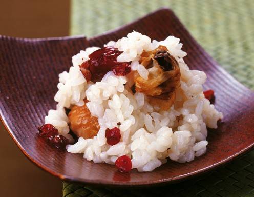 Ginseng-Risotto mit Maroni Berberitzen