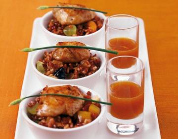 Berberitzen-Reis mit Huhn in Orangensauce Berberitzen-Reis mit Huhn in Orangensauce