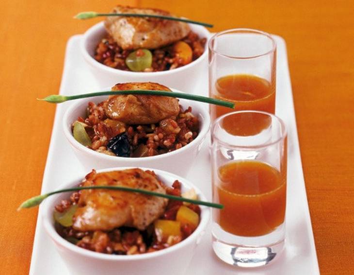 Berberitzen-Reis mit Huhn in Orangensauce Berberitzen-Reis mit Huhn in Orangensauce