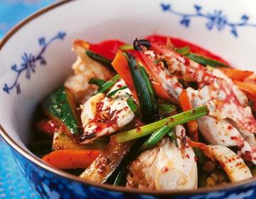 Taschenkrebs in Chilisauce nach chinesischer Art Taschenkrebs in Chilisauce nach chinesischer Art