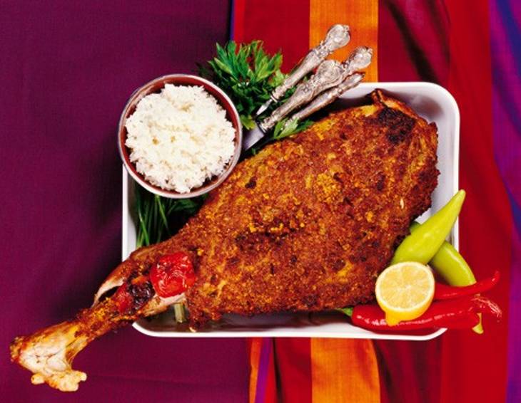 Lammkeule mit Pistazien-Ingwer-Marinade Lammkeule mit Pistazien-Ingwer-Marinade