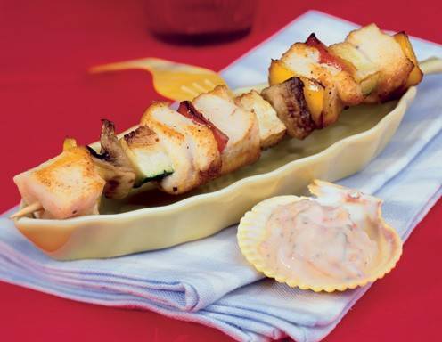 Bunte Hühner-Gemüse-Spieße Rezept - ichkoche.de