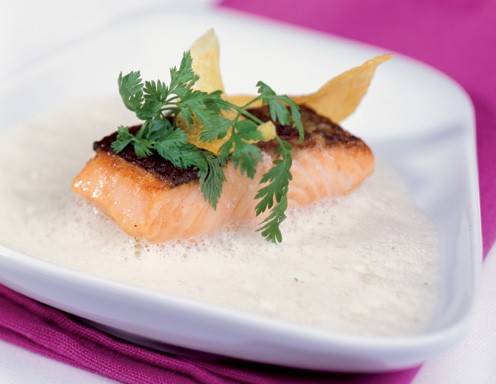 Lachsforellenfilet mit Kerbelsabayon Rezept - ichkoche.ch Lachsforellenfilet mit Kerbelsabayon Rezept - ichkoche.ch