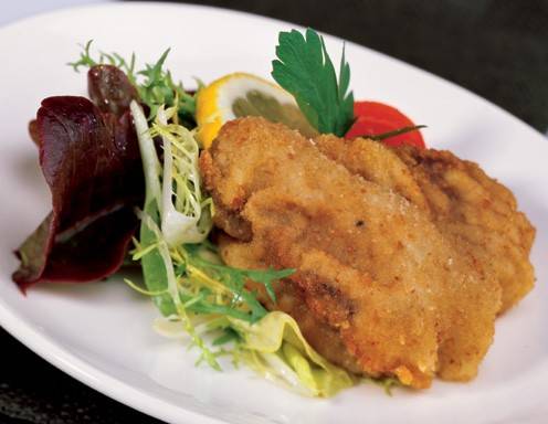 Gebackener Rostbraten mit Blattsalat