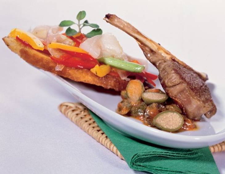 Lammkotelett mit Lardo-Ciabatta Lammkotelett mit Lardo-Ciabatta