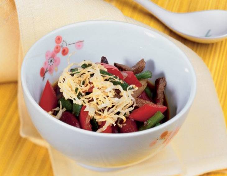 Ente mit roten Bohnen und Paprika Ente mit roten Bohnen und Paprika