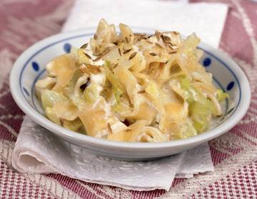 Krautfleckerl mit Topfen Krautfleckerl mit Topfen