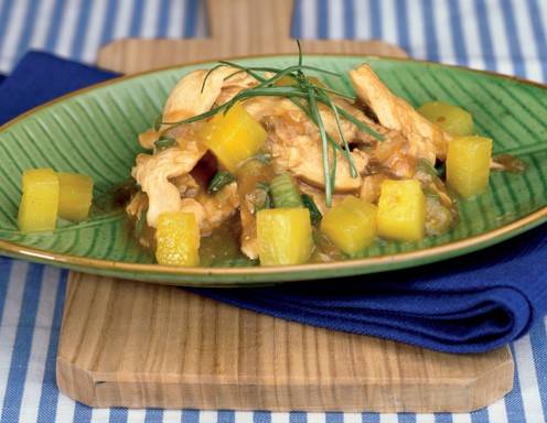 Hühner-Geschnetzeltes mit Ananassauce Rezept - ichkoche.de Hühner-Geschnetzeltes mit Ananassauce Rezept - ichkoche.de