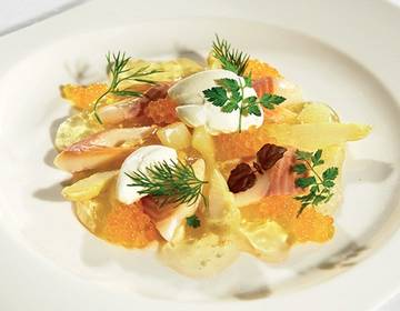Tellersulz von der Bachforelle mit Spargel Tellersulz von der Bachforelle mit Spargel
