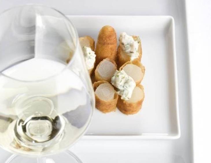 Gebackener Spargel mit Rahm-Tartare-Sauce Gebackener Spargel mit Rahm-Tartare-Sauce