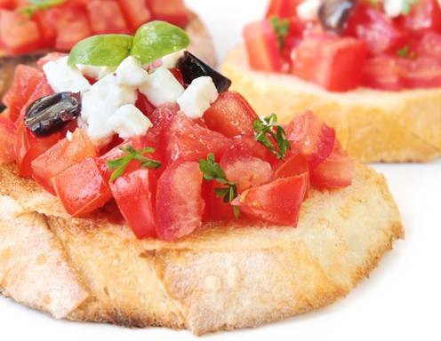Bruschetta mit Tomaten Bruschetta mit Tomaten