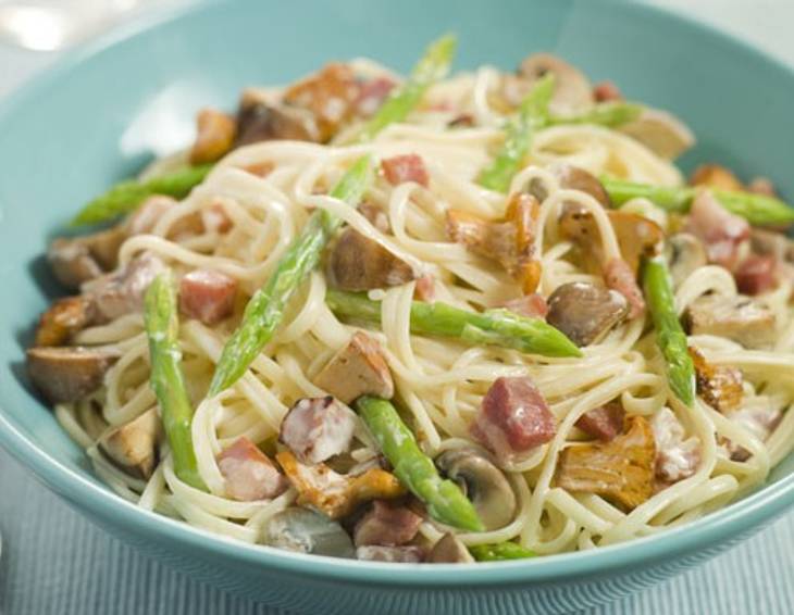 Linguine mit Morcheln und Spargel Linguine mit Morcheln und Spargel