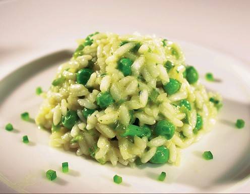 Risotto verde (Erbsen-Paprika-Risotto)