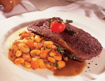 Bistecca mit Bohnen Bistecca mit Bohnen