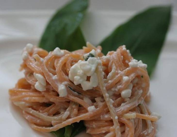 Bärlauch-Frischkäse Creme mit Nudeln Bärlauch-Frischkäse Creme mit Nudeln