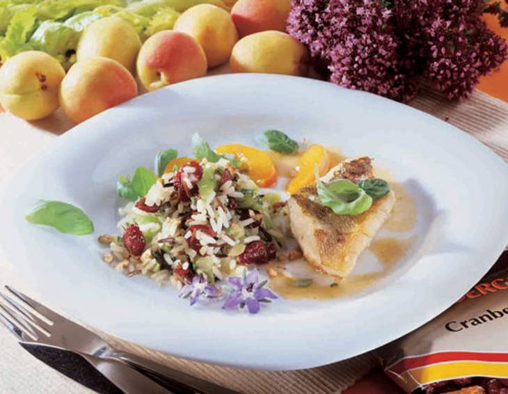 Cranberry-Wildreis mit Zander Cranberry-Wildreis mit Zander