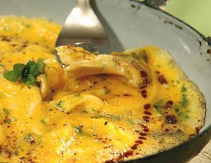 Kräutereierspeis mit Kürbiskernöl Kräutereierspeis mit Kürbiskernöl