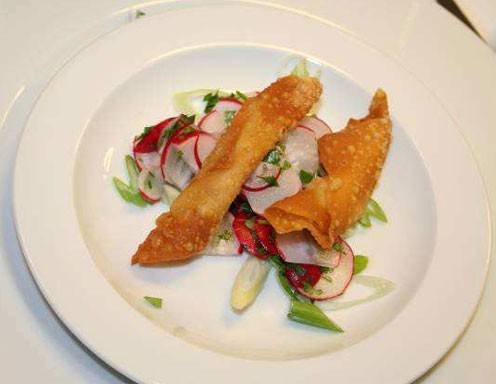 Wan Tans mit Garnelen &amp; Asia Radieschensalat Rezept - ichkoche.ch