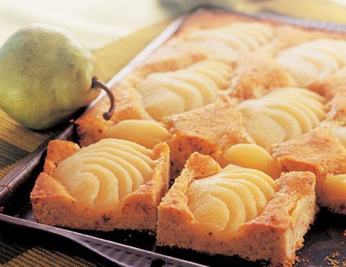 Birnen-Mandel-Blechkuchen Rezept - ichkoche.de