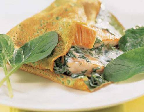 Spinatpalatschinken mit Lachs Rezept - ichkoche.ch