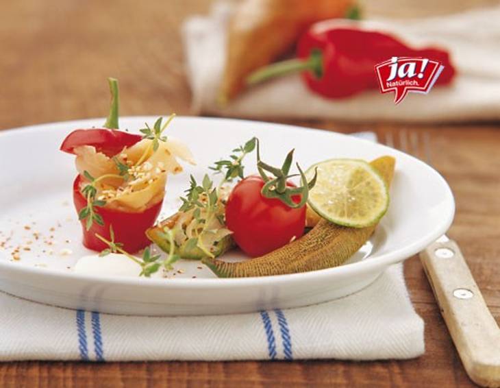 Geräucherter Heilbutt mit scharfem Paprika-Sesam Geräucherter Heilbutt mit scharfem Paprika-Sesam