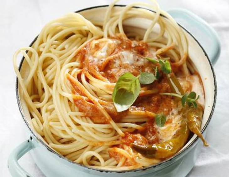 Spaghetti in Tomaten-Wodka Sauce Spaghetti in Tomaten-Wodka Sauce
