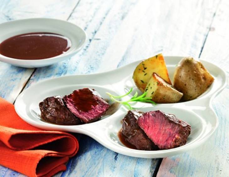 Känguruhsteak mit Lebkuchensauce Känguruhsteak mit Lebkuchensauce