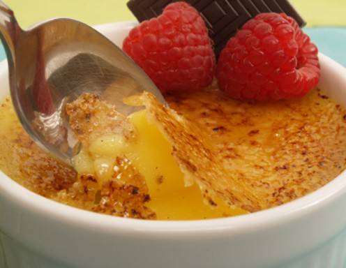 Crème brûlée mit Schuß für Verliebte