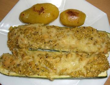Gefüllte Zucchini mit Hirse Gefüllte Zucchini mit Hirse