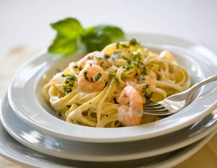 Tagliatelle mit Shrimps Tagliatelle mit Shrimps
