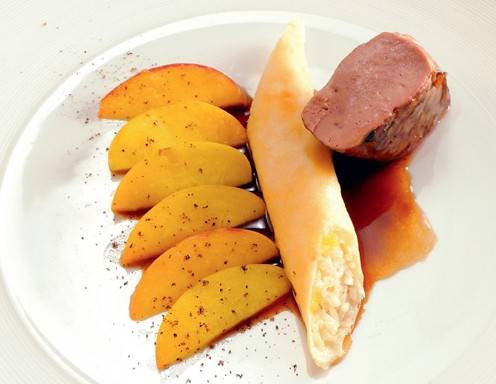 Kalbsleber im Netz gebraten mit Pfirsichen Rezept - ichkoche.ch Kalbsleber im Netz gebraten mit Pfirsichen Rezept - ichkoche.ch