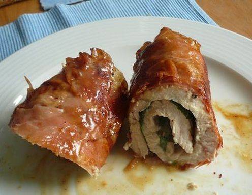 Putenroulade im Speckmantel
