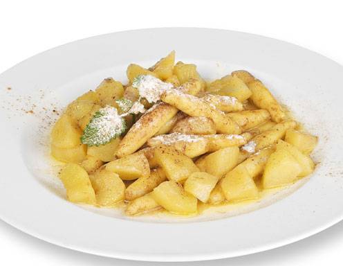 Zimtnudeln mit Vanilleeis-Apfelröster Rezept - ichkoche.de
