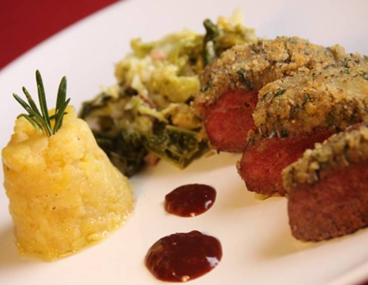 Hasenfilet mit Kräuterkruste Hasenfilet mit Kräuterkruste