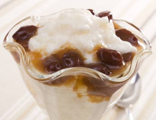 Rosinenpudding mit Sabayon und Apfelsorbet Rezept - ichkoche.at