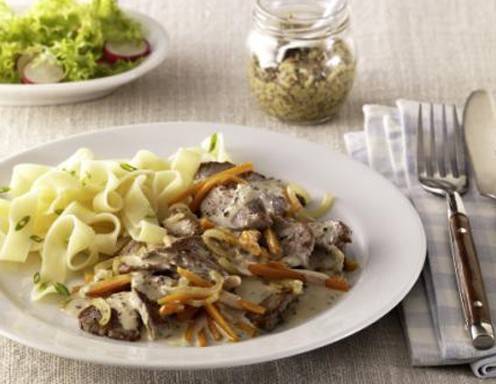 Geschnetzeltes in Senf-Pfeffer-Sauce Rezept - ichkoche.ch Geschnetzeltes in Senf-Pfeffer-Sauce Rezept - ichkoche.ch