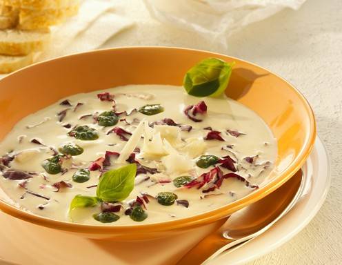 Radicchio-Basilikumcremesuppe