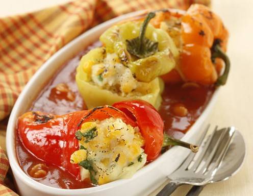 Gefüllte Mais-Paprika mit Parmesan Rezept - ichkoche.de