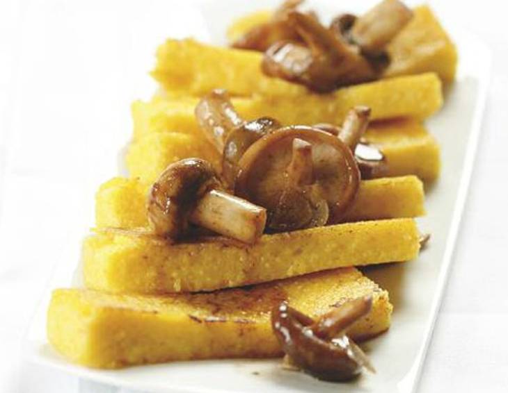 Süß- Saure Champignons auf Polenta Süß- Saure Champignons auf Polenta