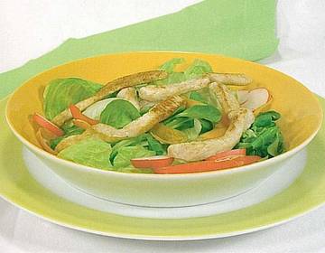 Salat mit Putenbruststreifen