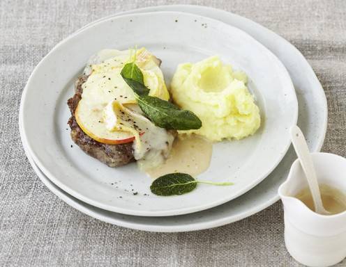 Gratinierte Steaks mit Calvadosrahm