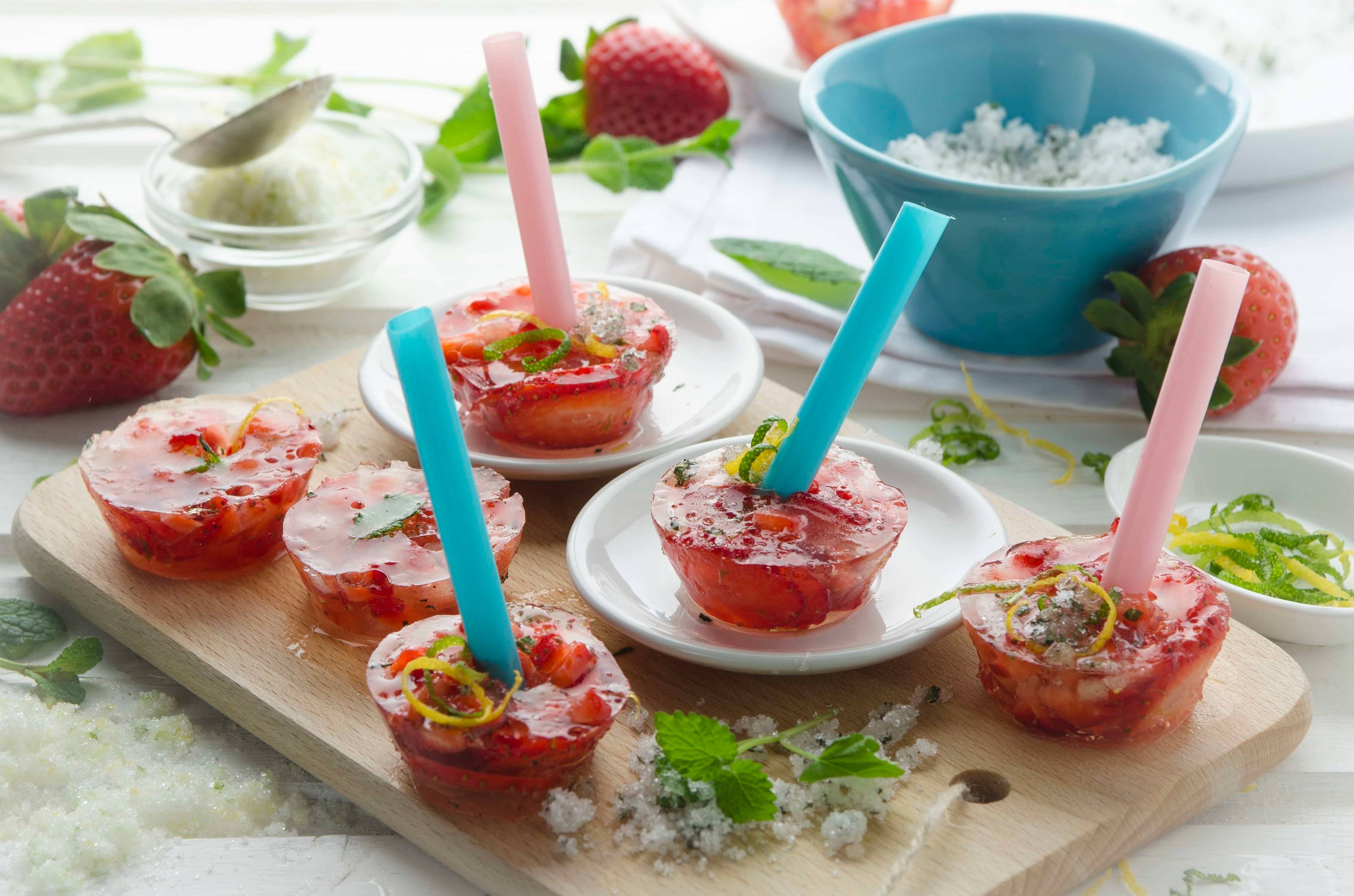 Frizzante-Erdbeer-Lollipops Rezept