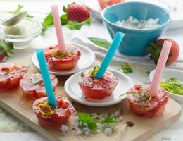 Frizzante-Erdbeer-Lollipops