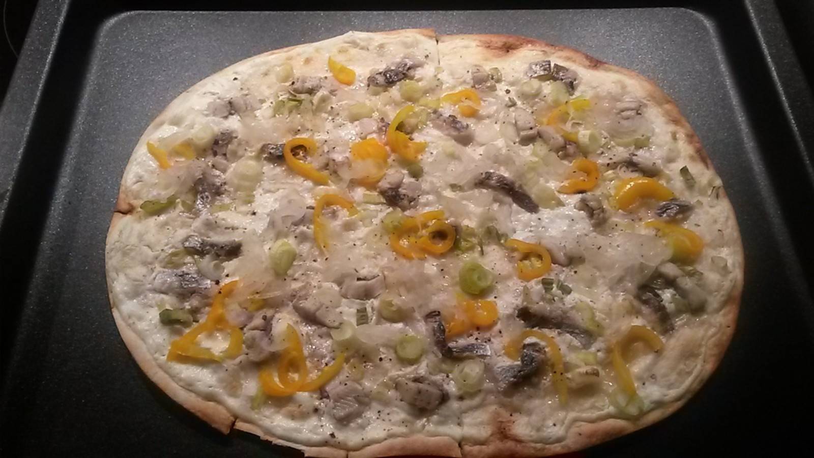 Flammkuchen mit Hering