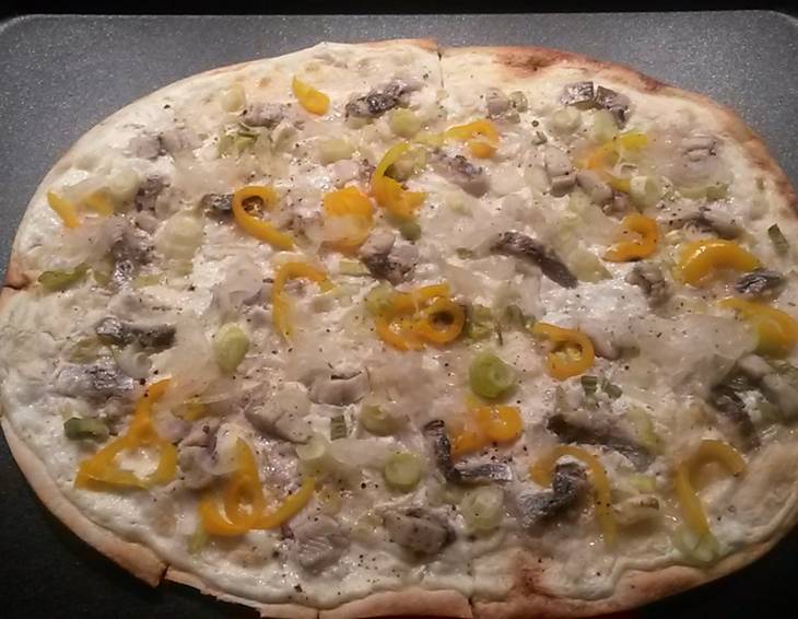 Flammkuchen mit Hering