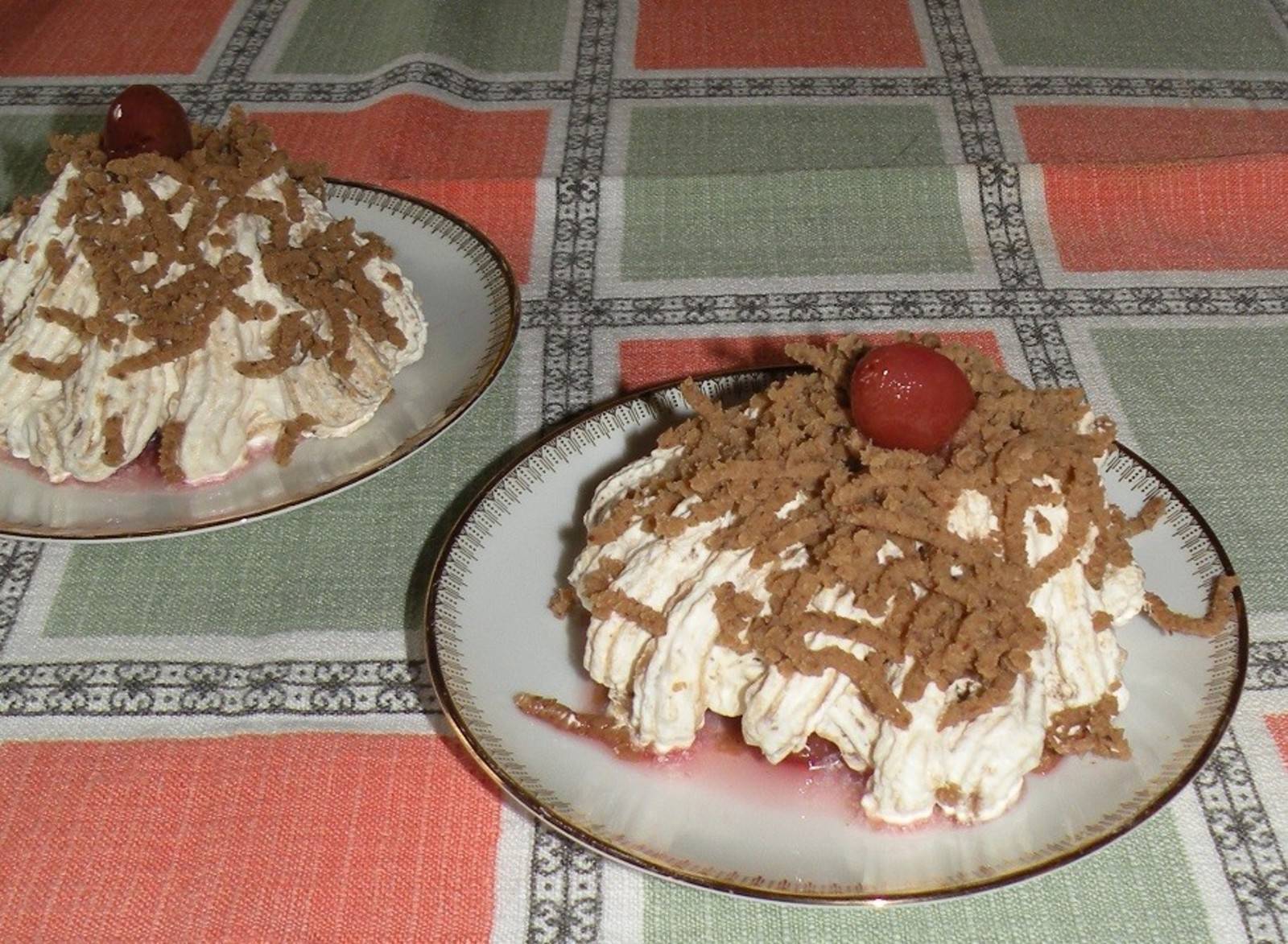 Mont Blanc gefüllt mit Amarenakirschen