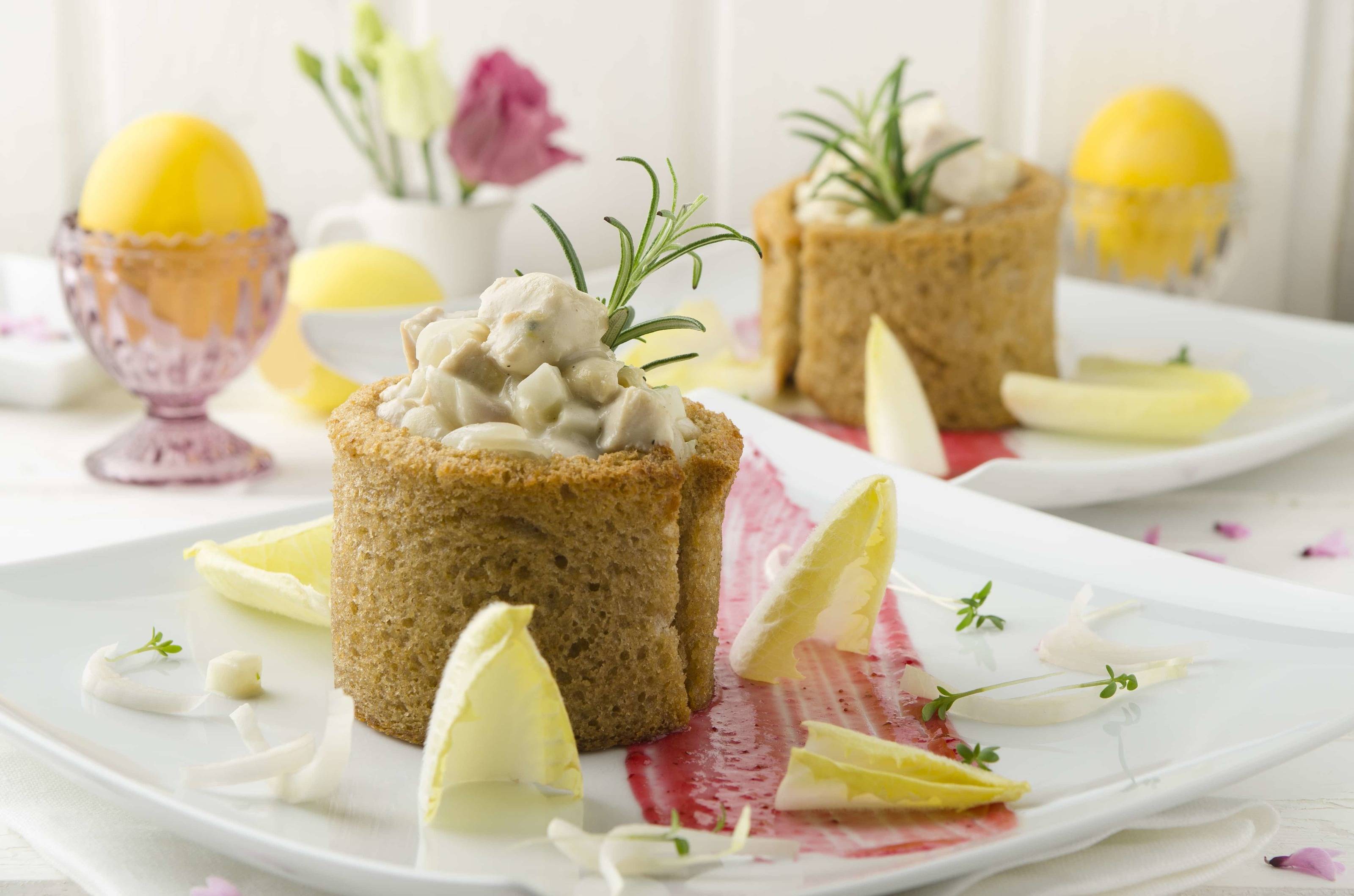 Hühnerragout im Brotteig Rezept