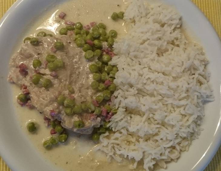 Schweinsfischerl in Rahmsauce