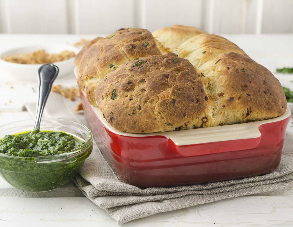 Grammelbuchteln mit Bärlauch Grammelbuchteln mit Bärlauch